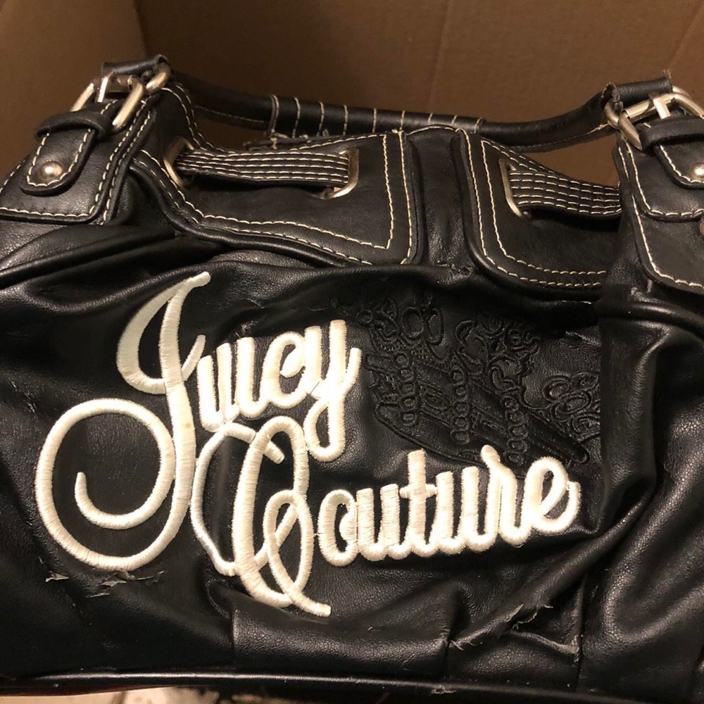 Vintage Y2K 2000s Juicy Couture Black Daydreamer Shoulder Hand Bag Purse Satchel - Picture 2 of 7